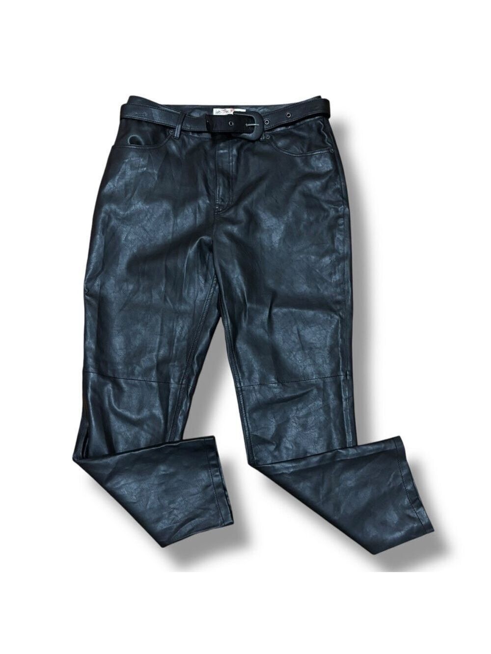We The Free Black Belted Faux Leather Pants - Size 30